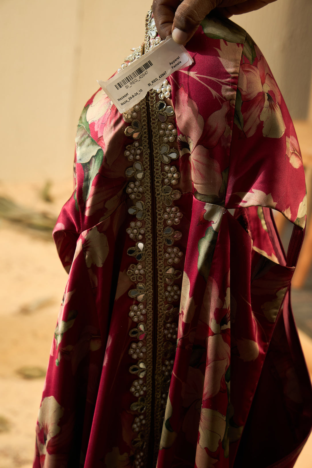 Elegant Kurta Set with Patchwork Detailx
