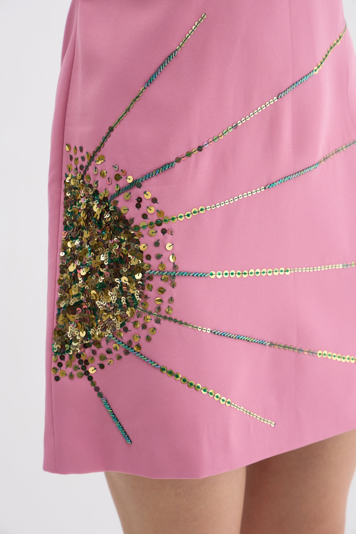 Rose Radiance Embellished Mini Dress