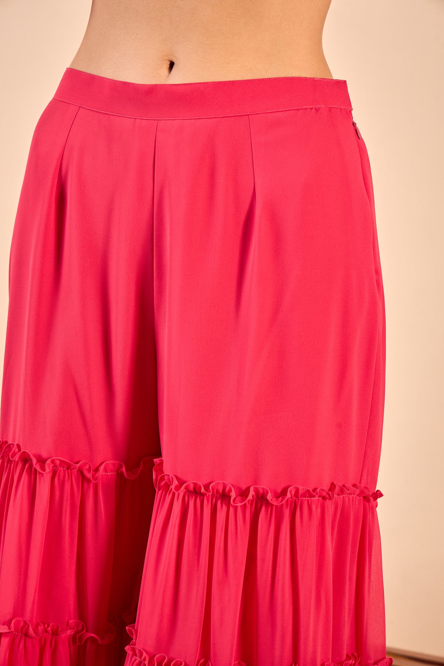 Georgette Sharara Set with Cut Out Top