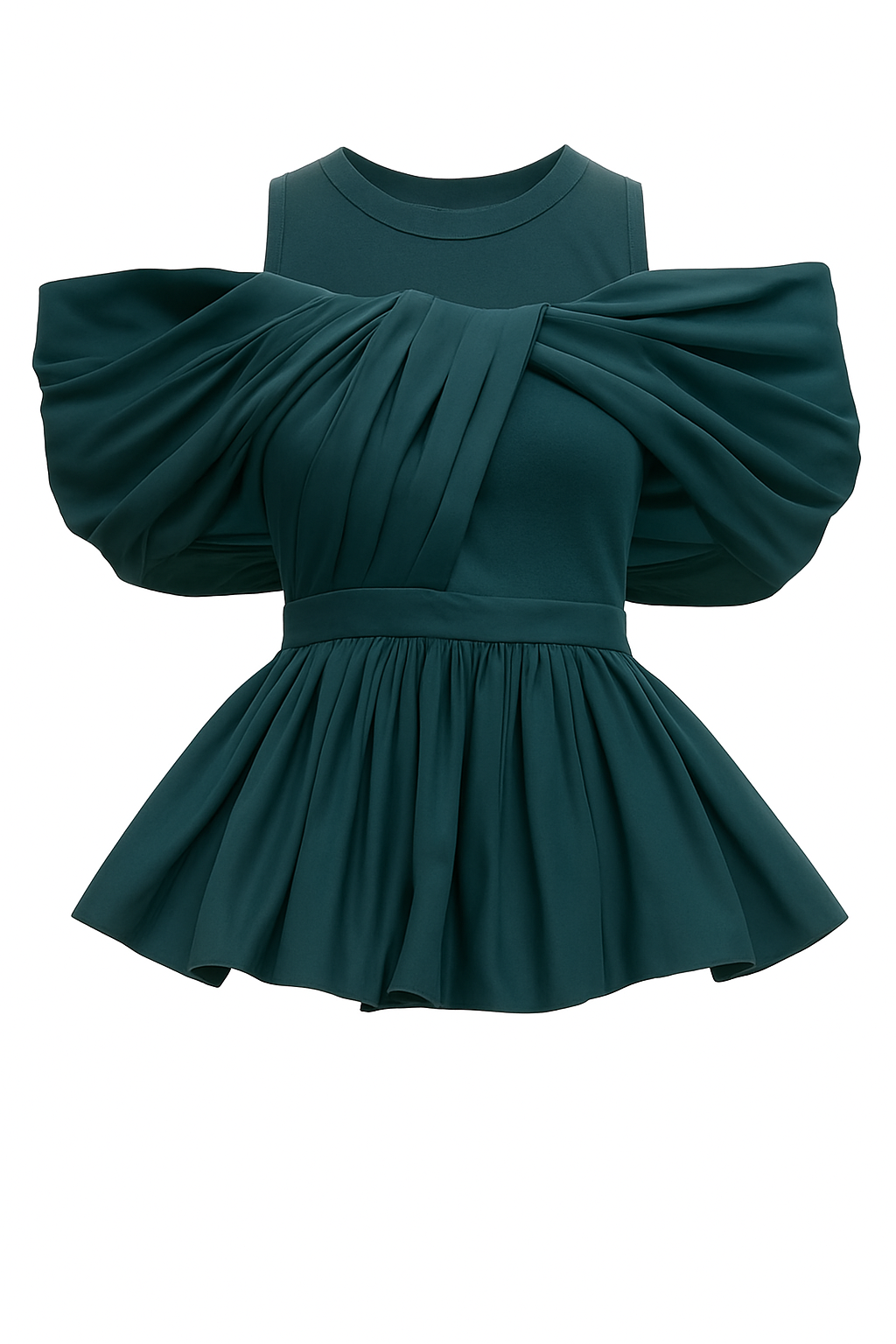 Emerald Green Draped Off-Shoulder Top
