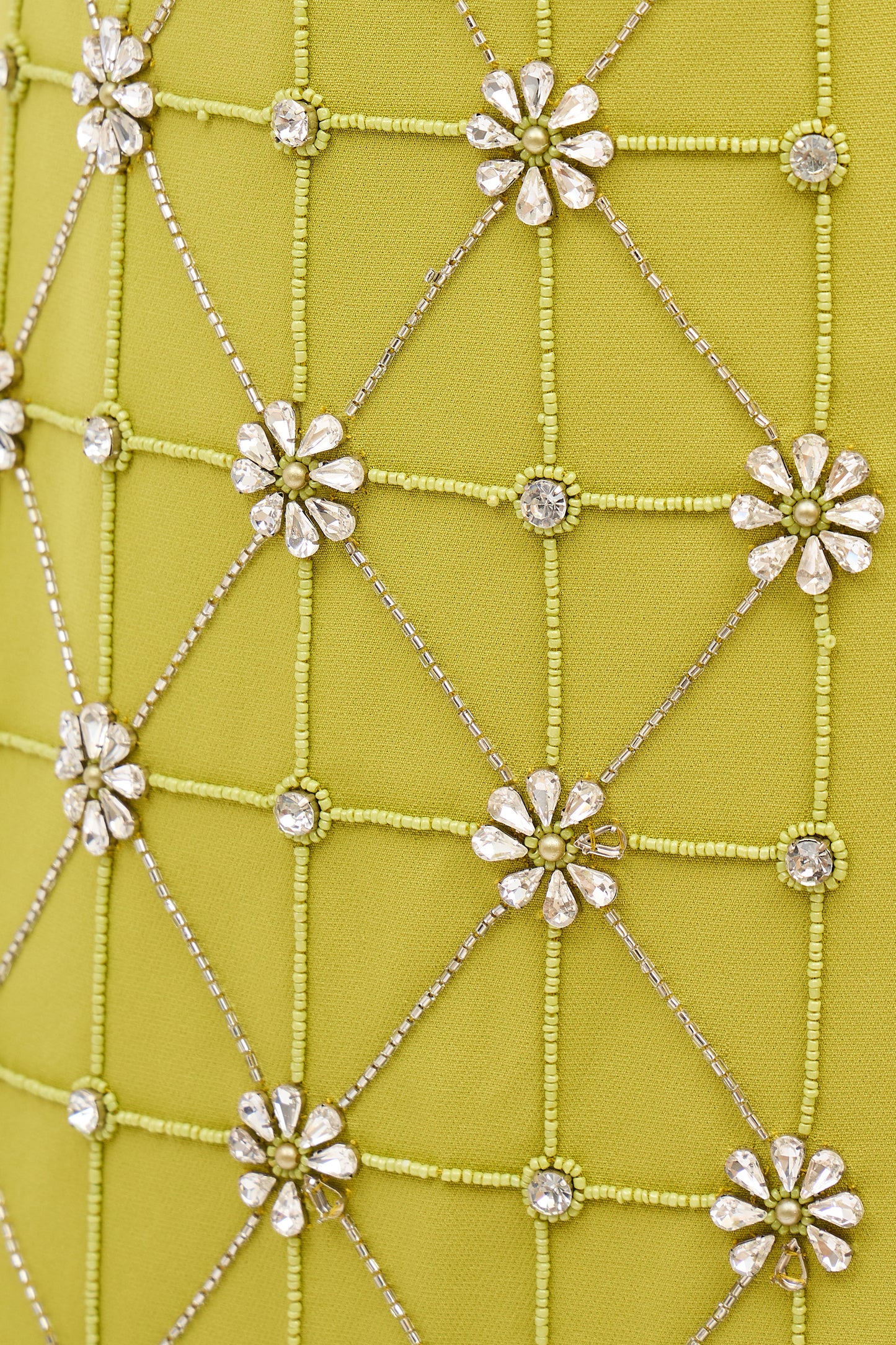 Olive Gleam Embellished Column Dress