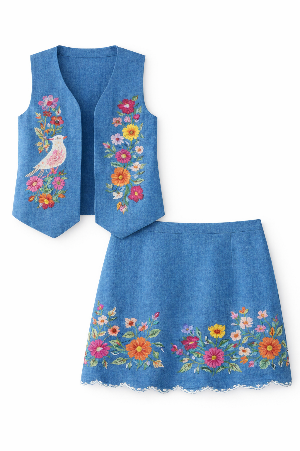 Santina Embroidered Lace Co-ord Set