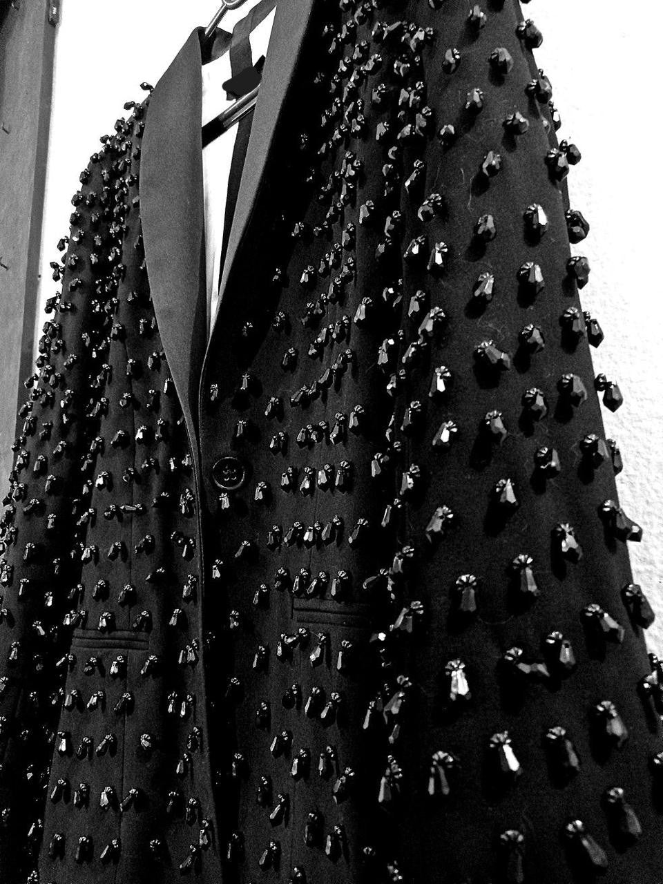 Black Coat with Heavy Black Stonework - NZB02