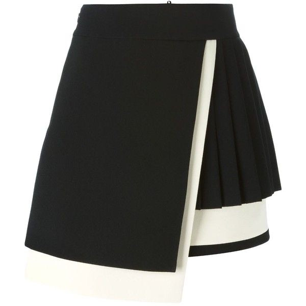 Monochrome Pleated Panel Mini Skirt
