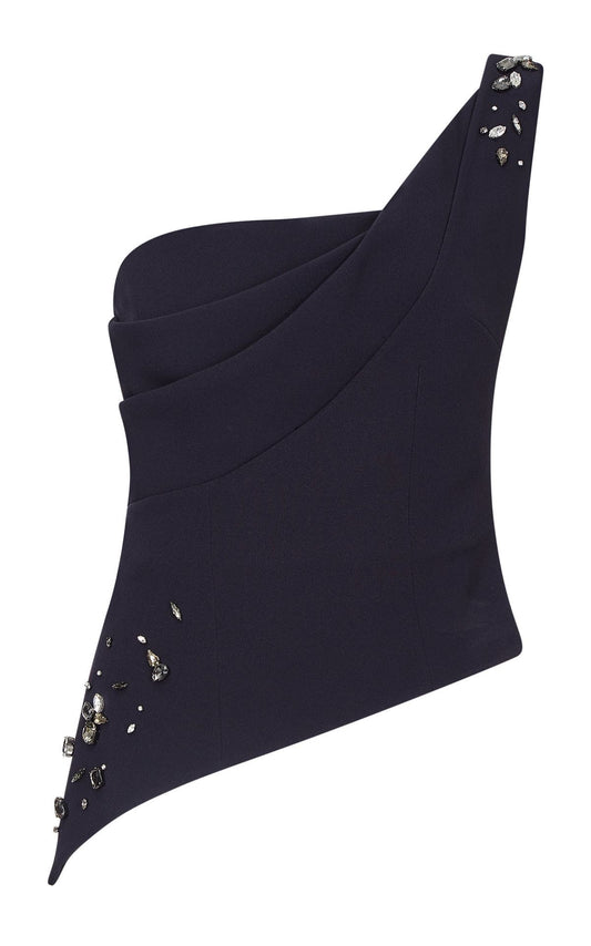 Midnight Drape Embellished Corset Top
