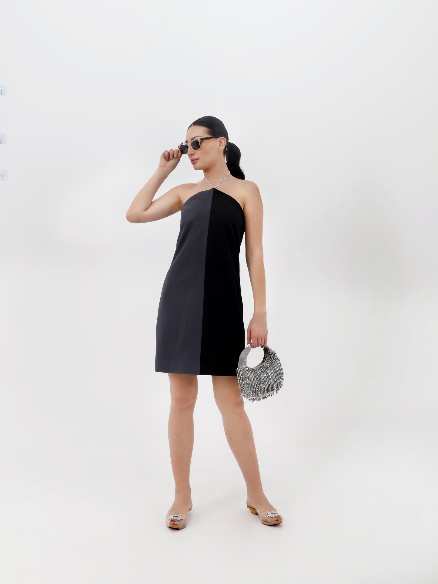 Half and Half Black Dress