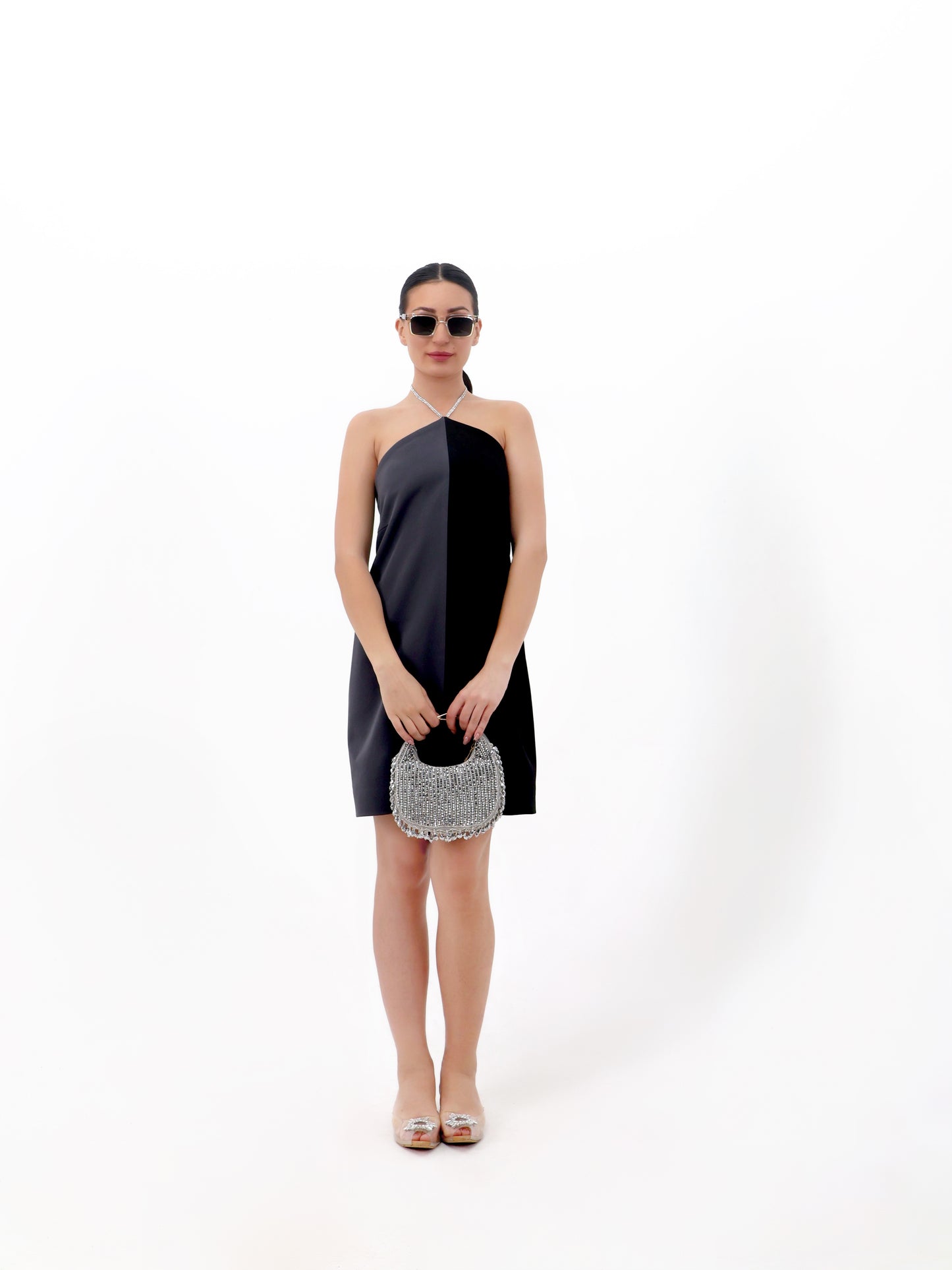 Half and Half Black Dress