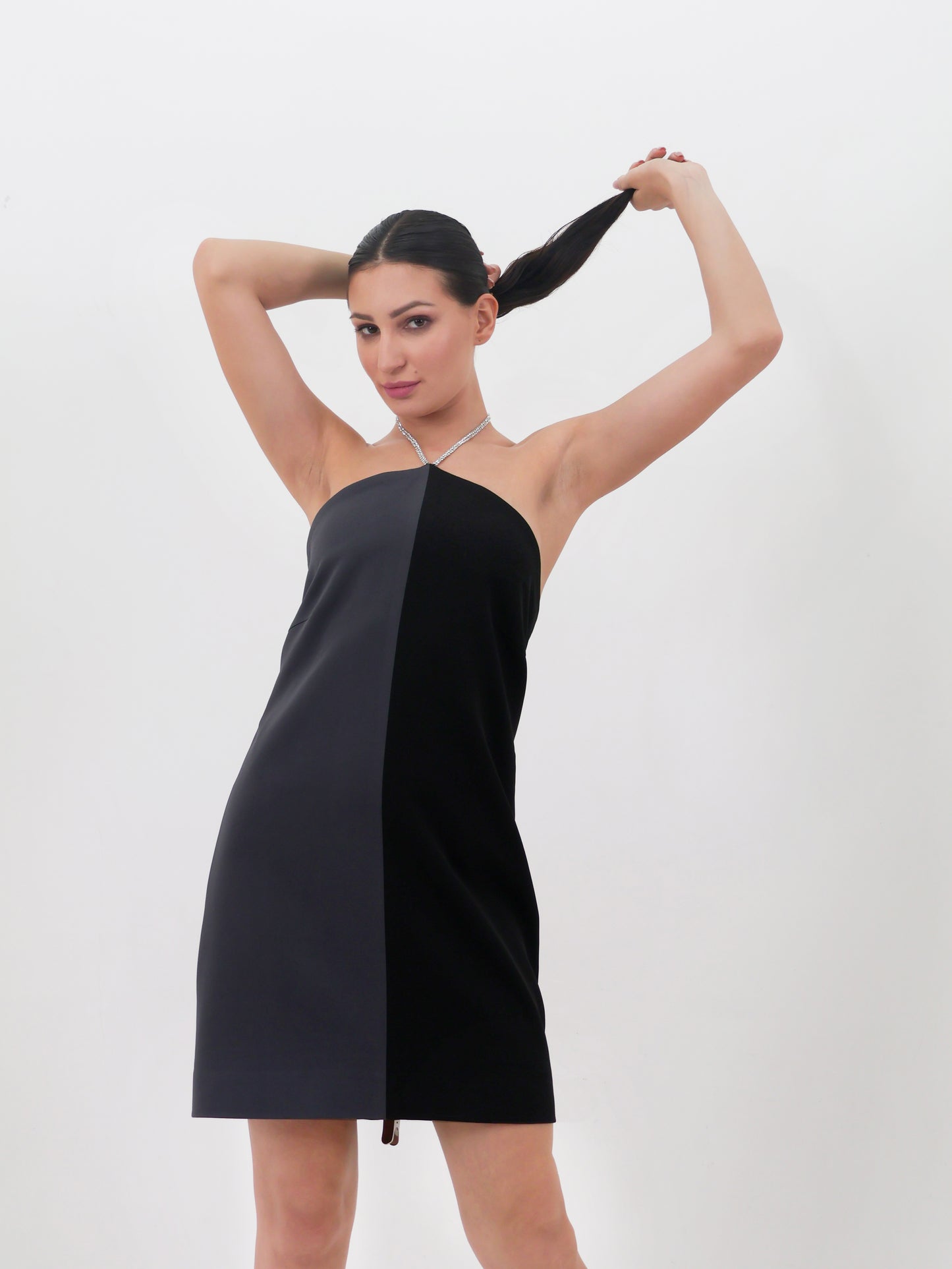 Half and Half Black Dress - NZD65