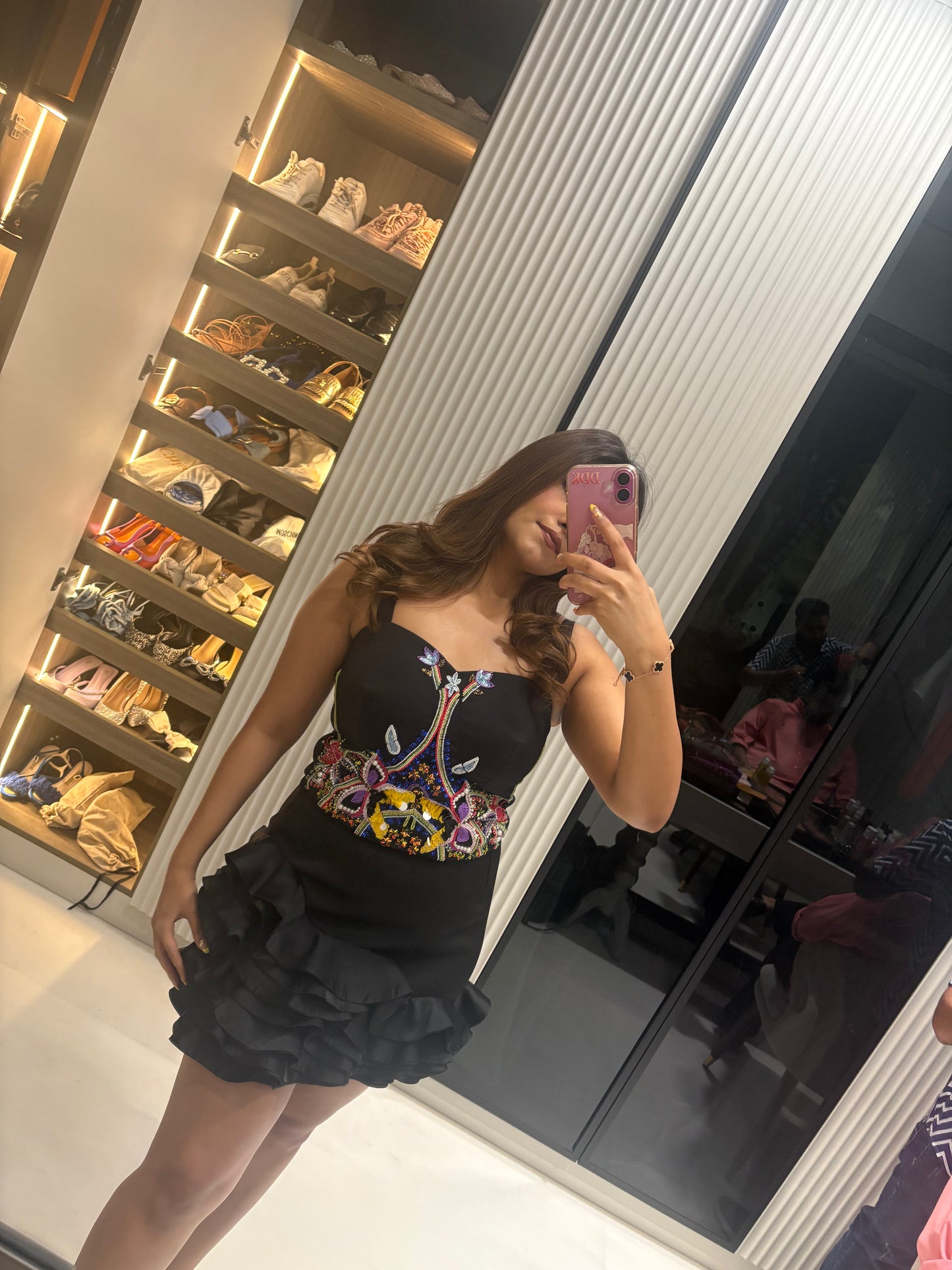 Noir Bloom Embellished Dress