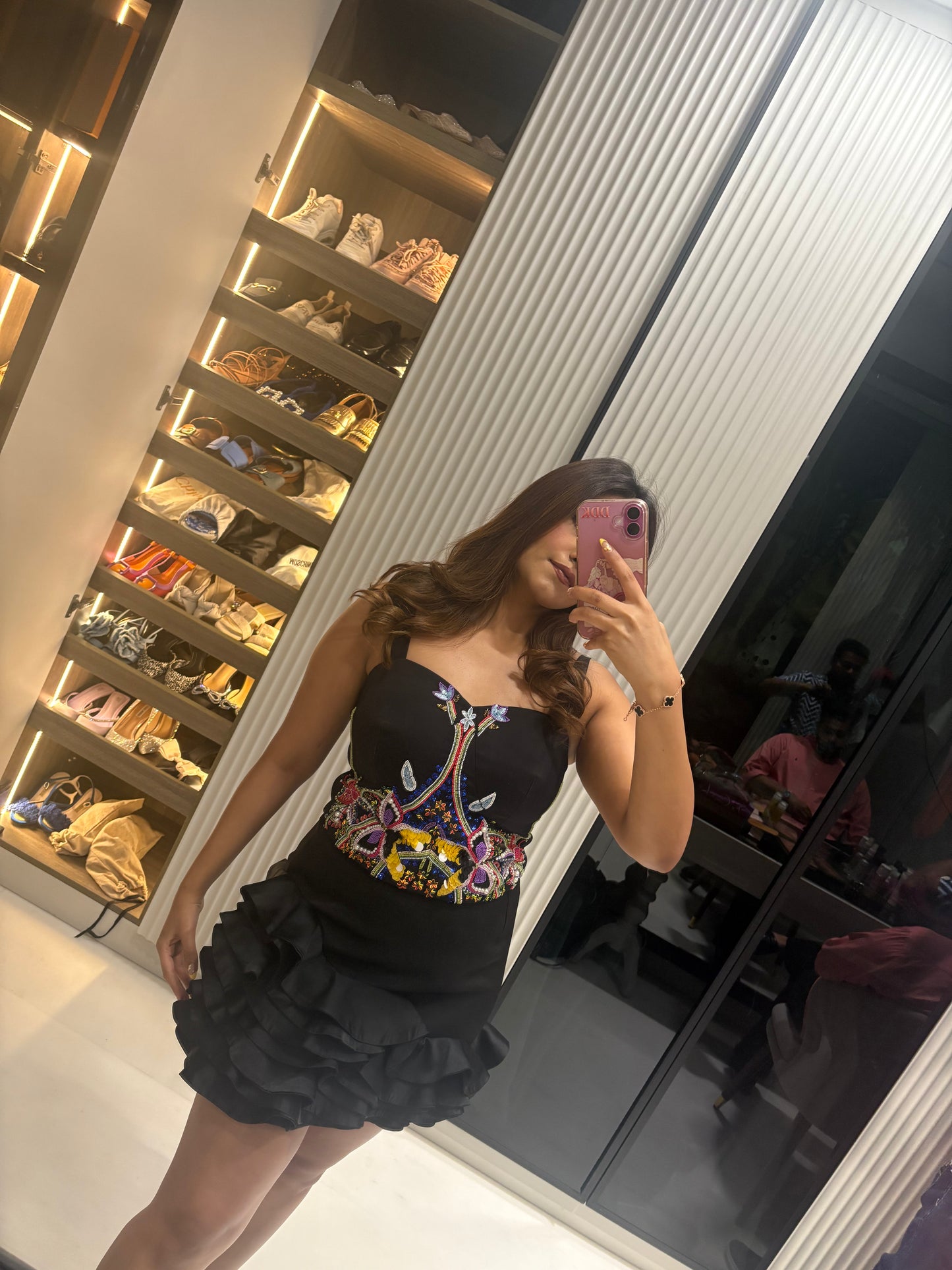 Noir Bloom Embellished Dress