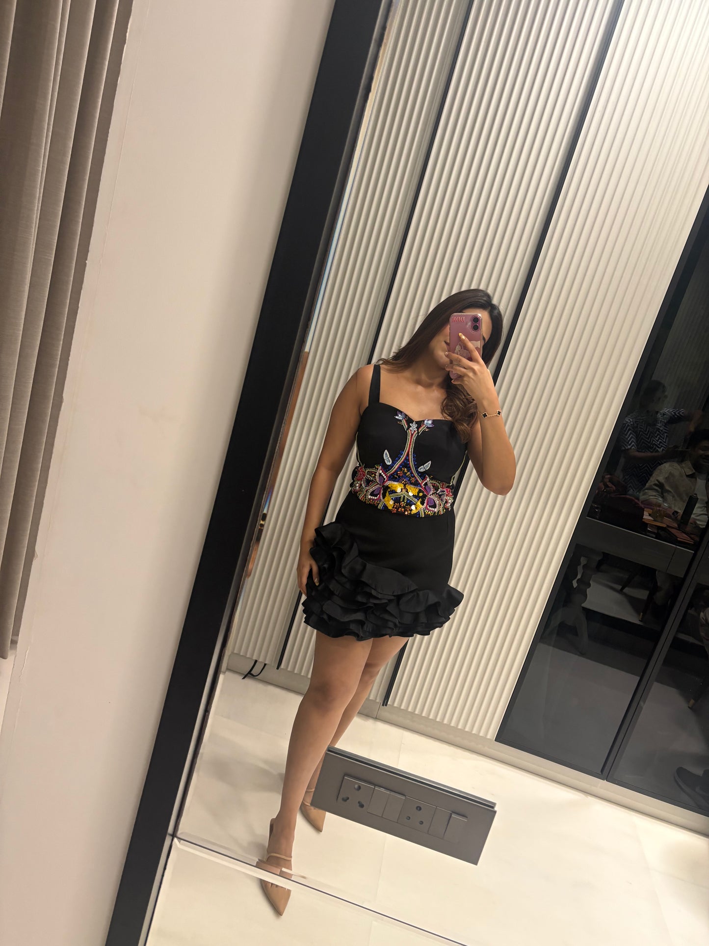 Noir Bloom Embellished Dress