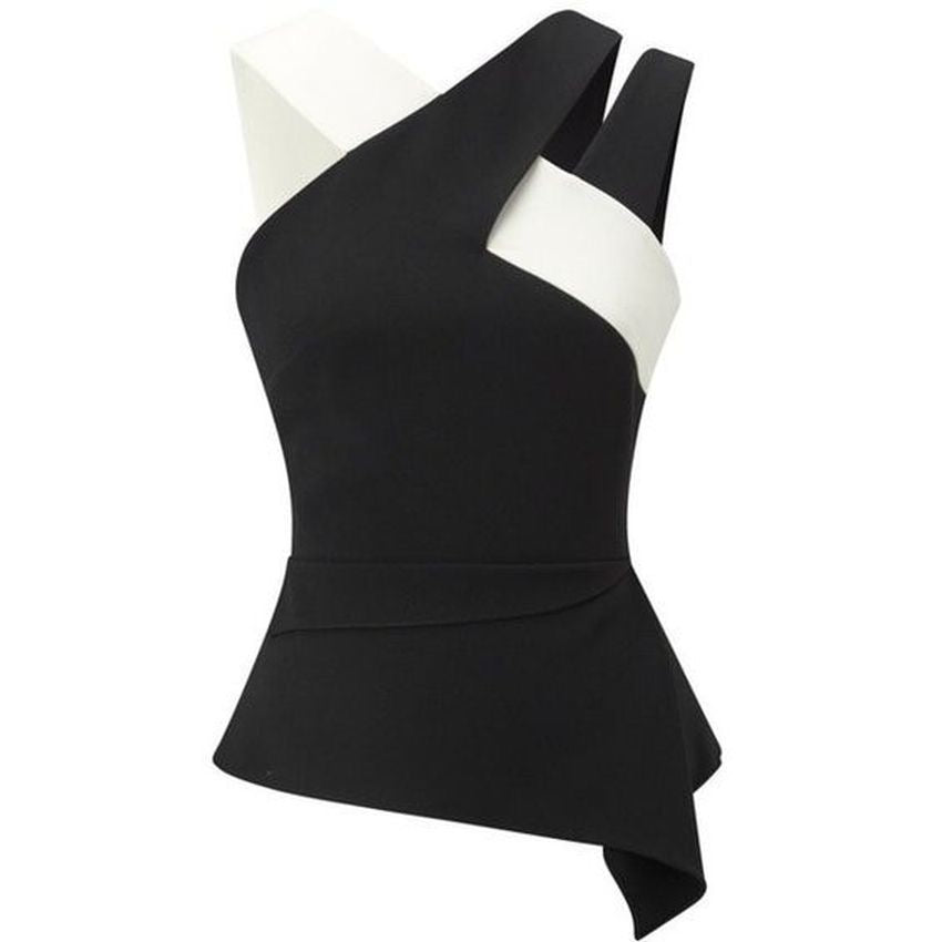 Black Crisscross Top with Back Zipper