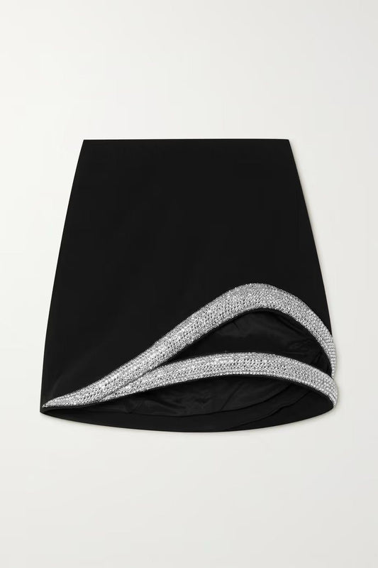 Midnight Glam Embellished Mini Skirt