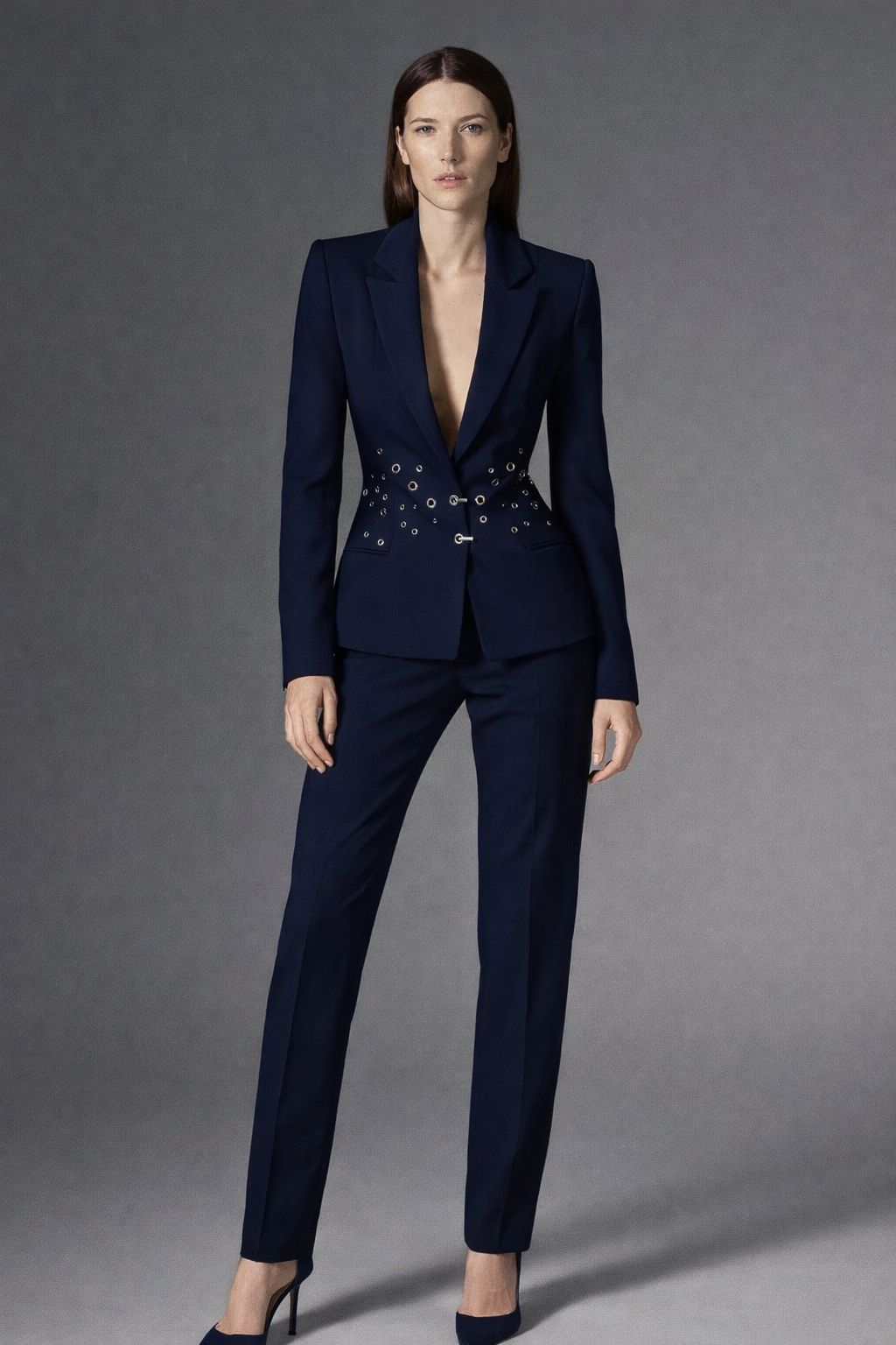 Blue Blazer Co-Ord Set with Straight Pants - NZC38