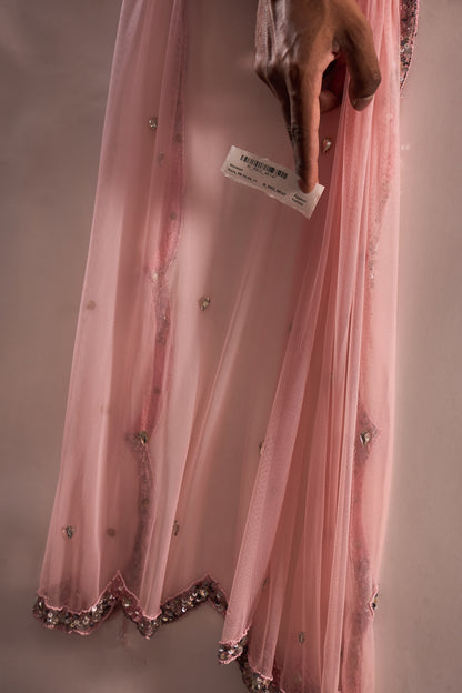 Satin Lehenga with Extensive Hand Embroidery