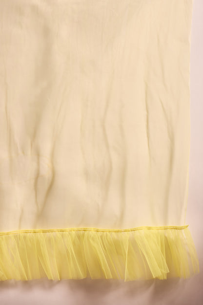 Ruffled Net Lehenga with Embroidery