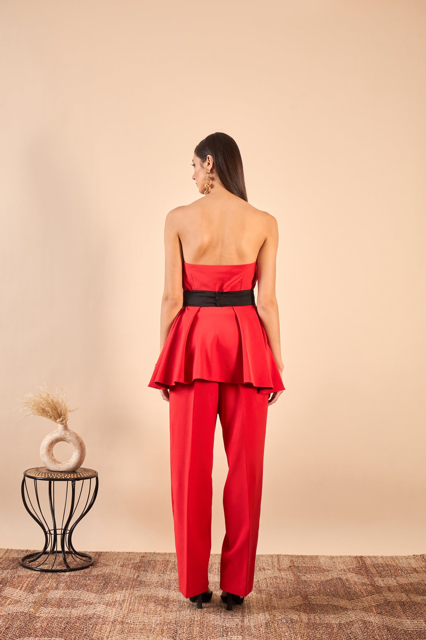 Red Co-ord with a detachable belt