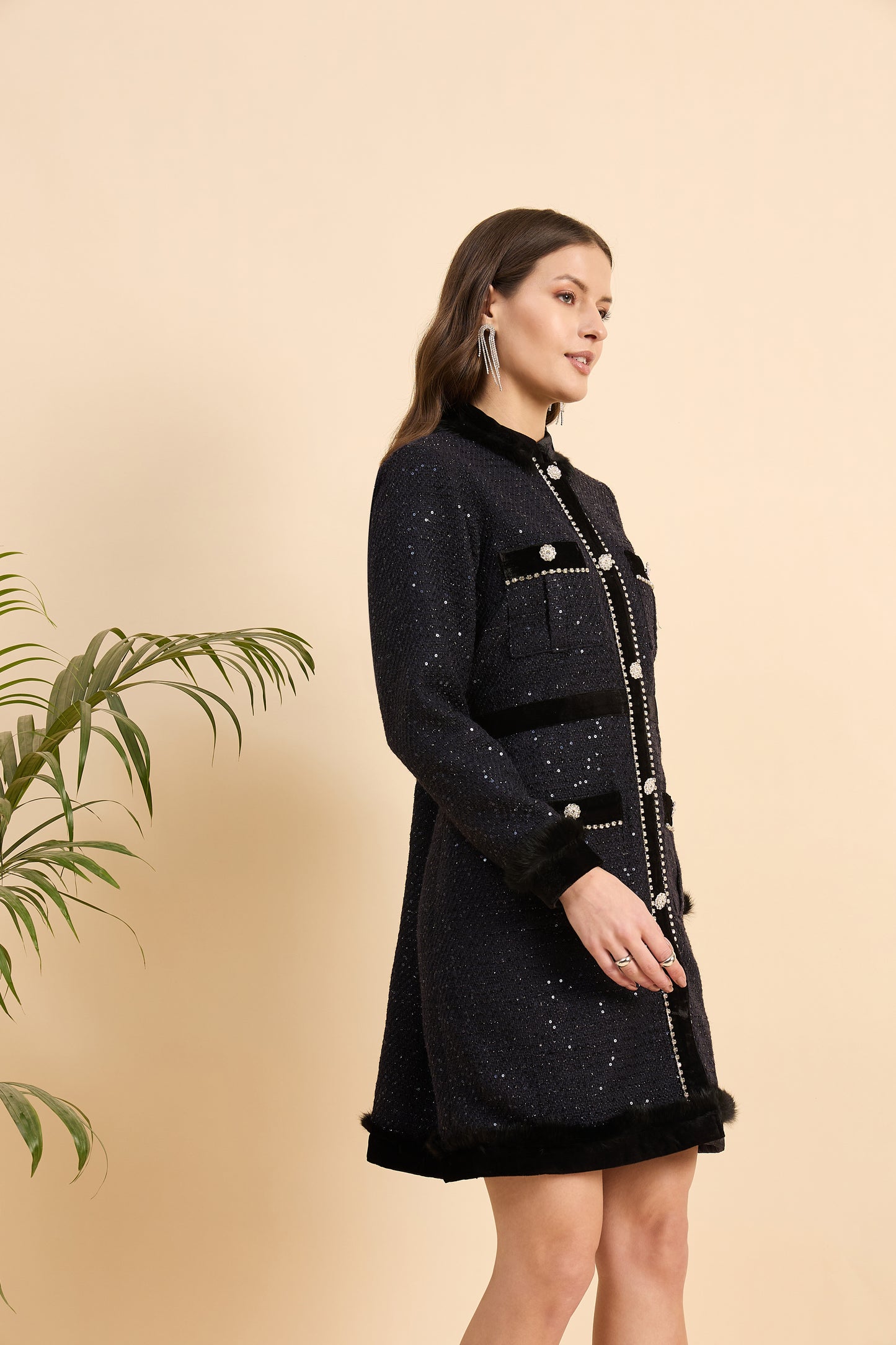 Midnight Luxe Tweed Dress