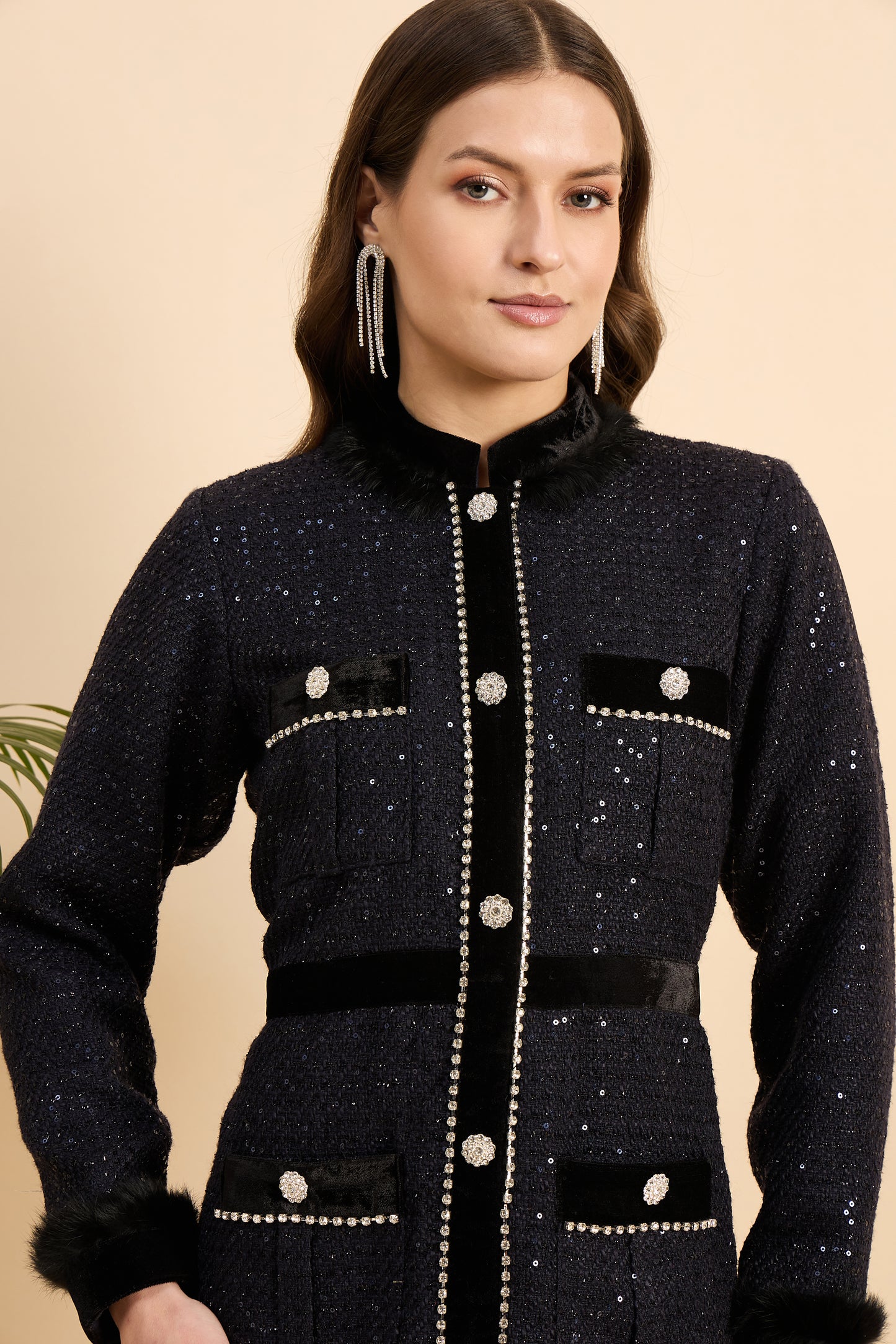 Midnight Luxe Tweed Dress