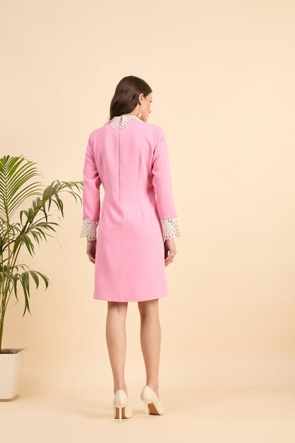 Blush Lace Collar Dress