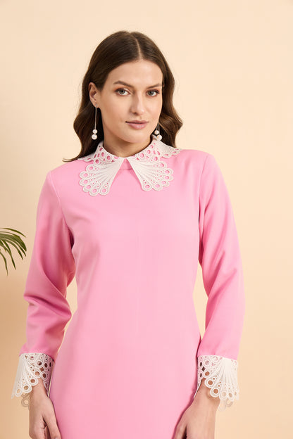 Blush Lace Collar Dress