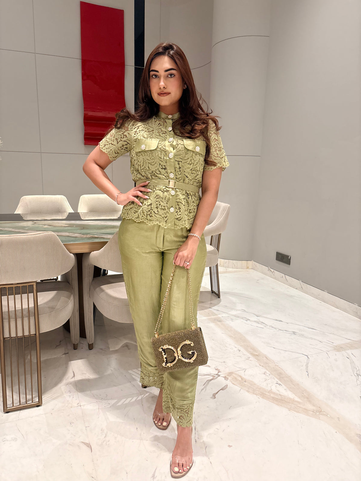 Santorini Sage Lace Co-ord Set - NZCC19