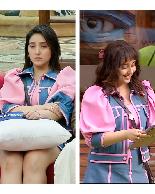 Ashnoor Kaur in Denim Jacket & Skirt Set