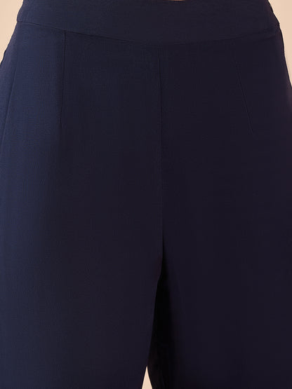 Full-Sleeve Cape with Short Bustier and Flared Pants Coord Set