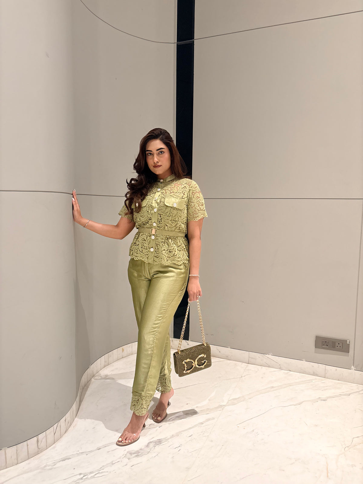 Santorini Sage Lace Co-ord Set - NZCC19