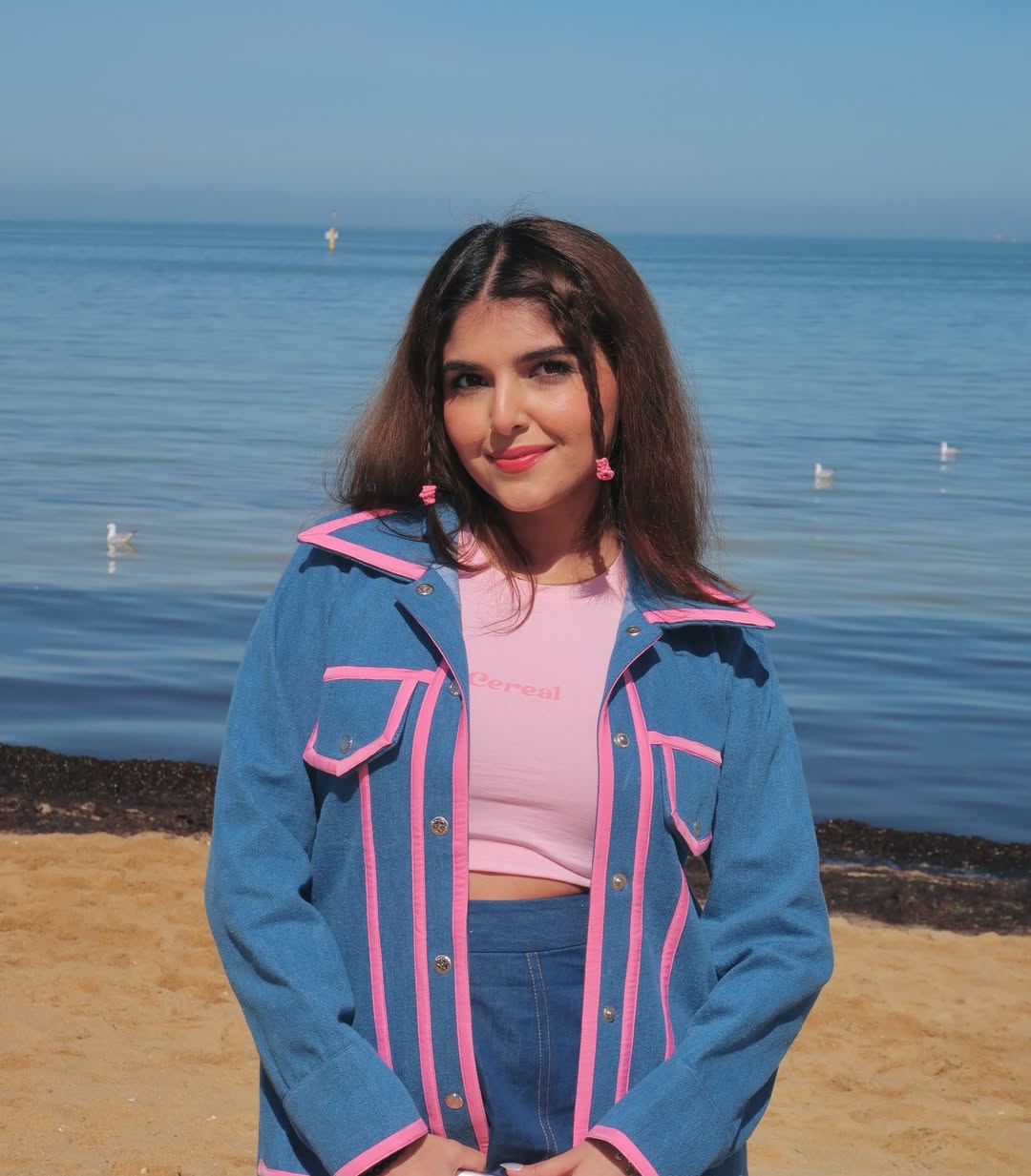 Ashi Khanna in Denim Jacket & Skirt Set