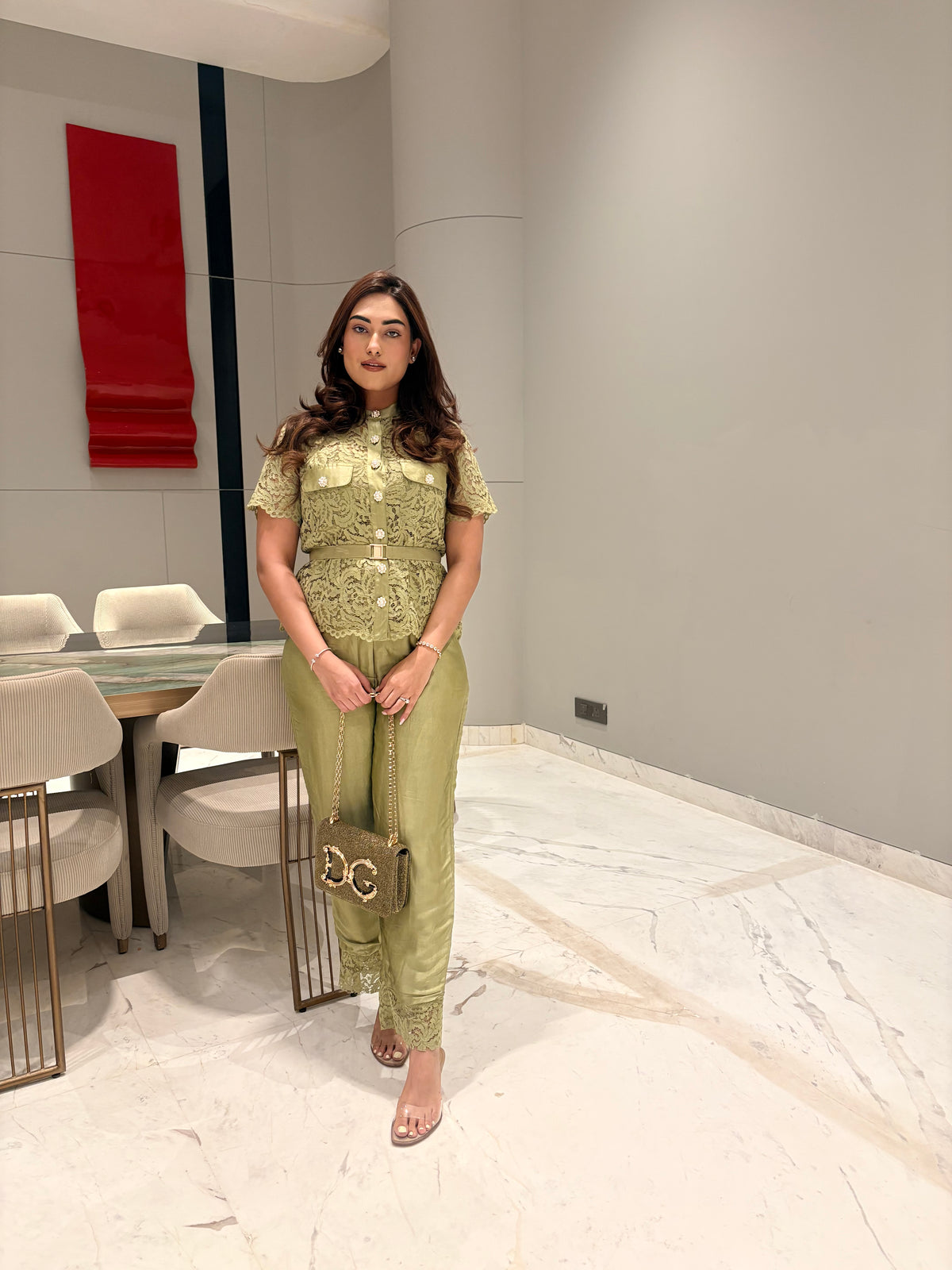 Santorini Sage Lace Co-ord Set - NZCC19