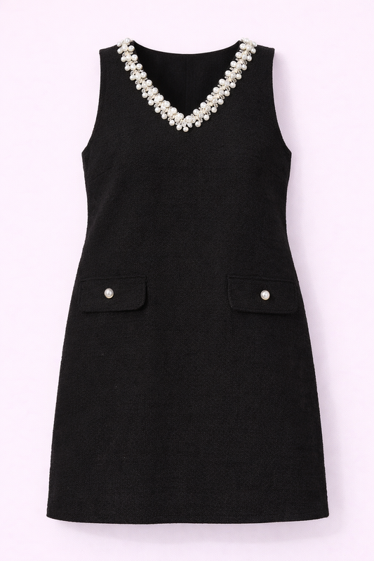 Noir Pearl Tweed Dress - NZD68