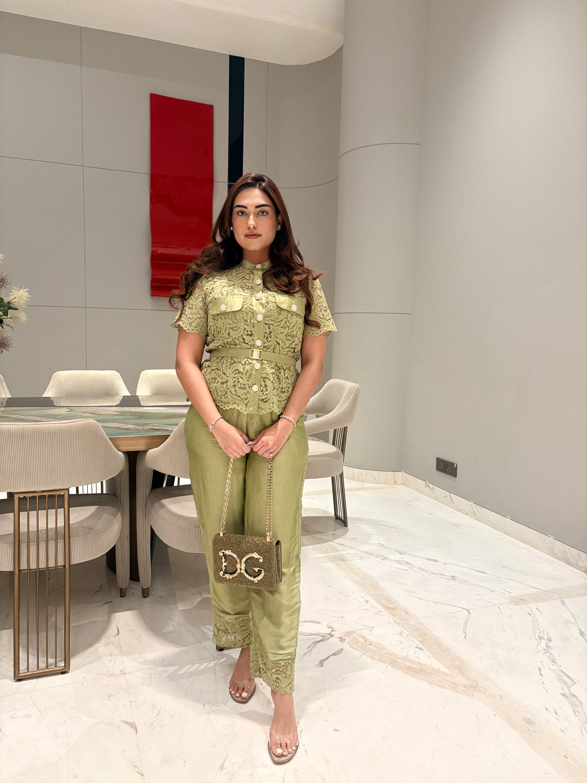 Santorini Sage Lace Co-ord Set - NZCC19