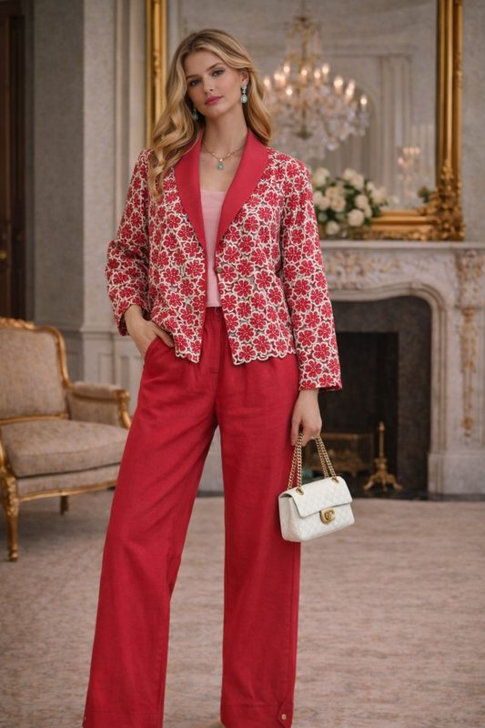 Crimson Bloom Co-Ord Set