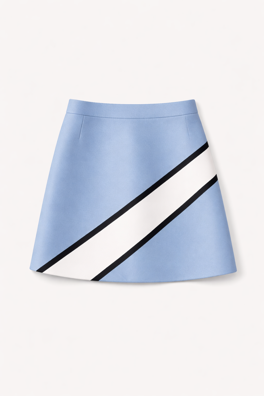 Satin Sky Colorblock Asymmetric Mini Skirt - NZS10