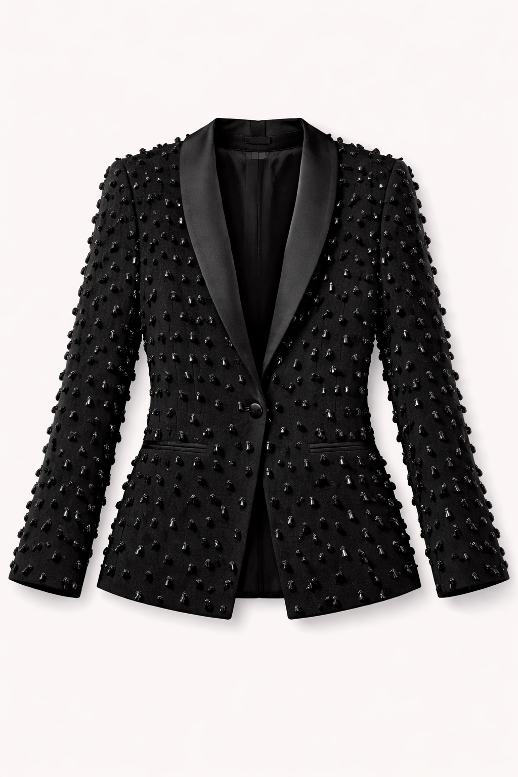 Black Coat with Heavy Black Stonework - NZB02