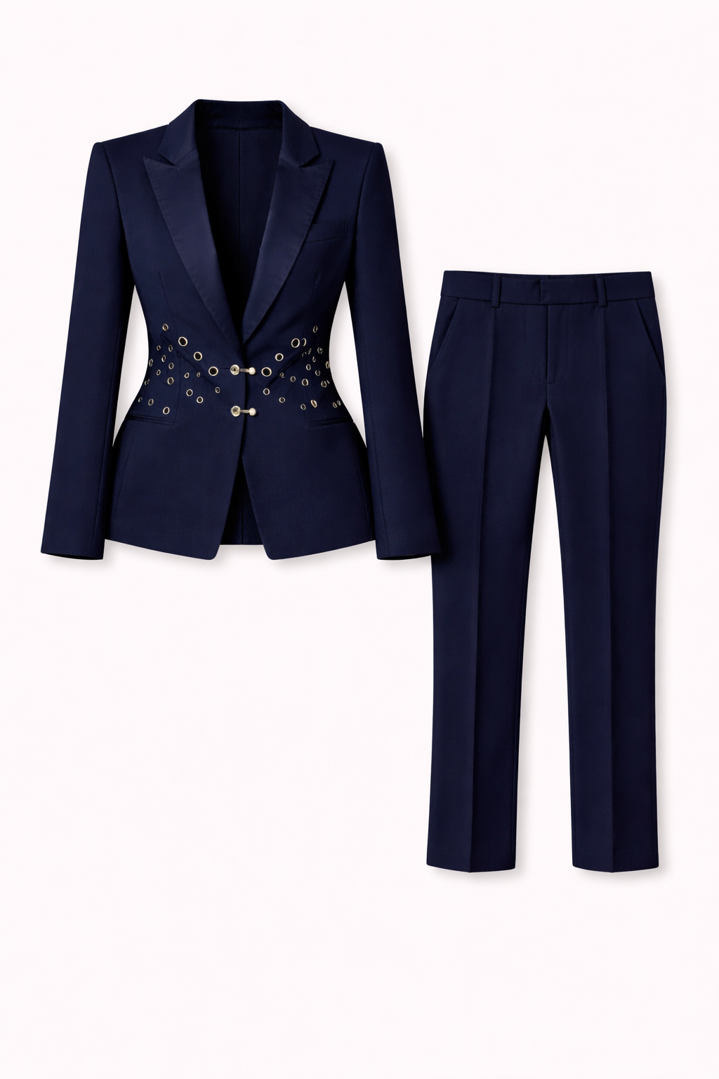 Blue Blazer Co-Ord Set with Straight Pants - NZC38