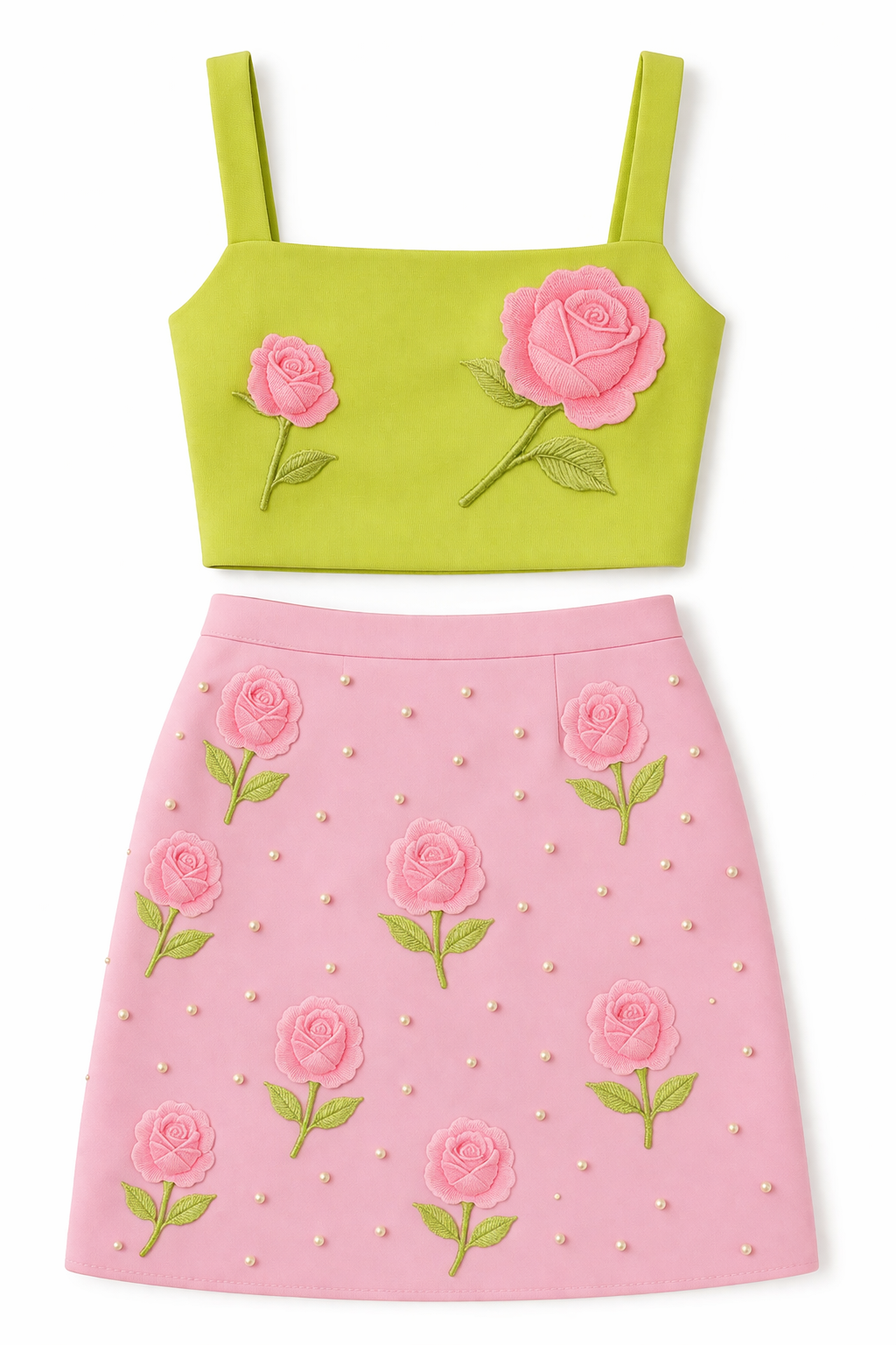 Sunny Leone in Green and Pink Co-Ord Set