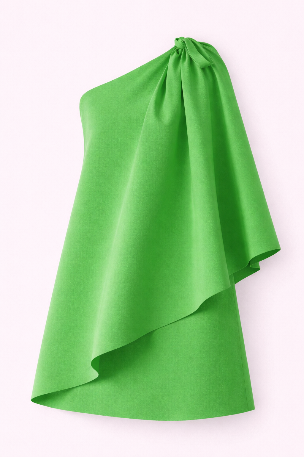 Stylish Green One Shoulder Cape Dress - NZD07