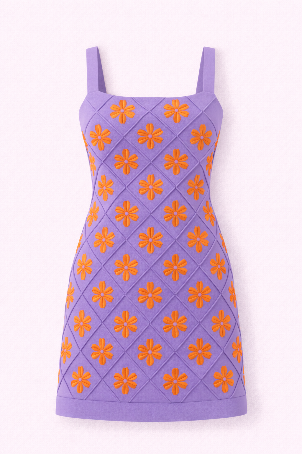 Lavender Dress with Orange Floral Appliqué - NZD26