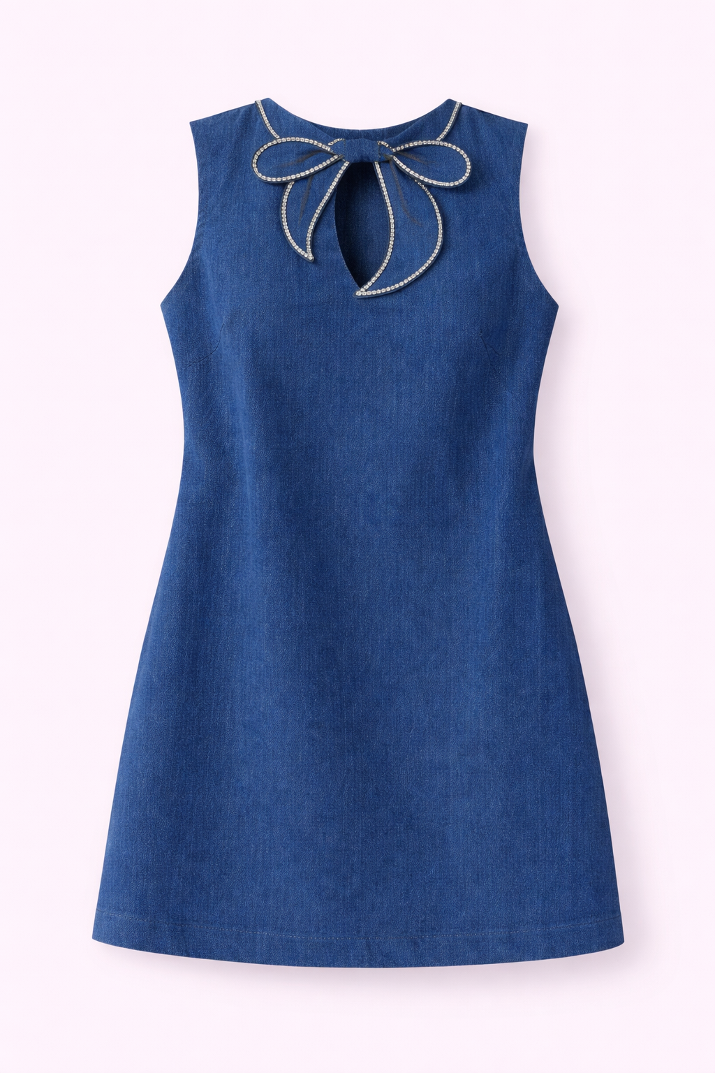 Midnight Blue Dress with Crystal Bow Cut-Out - NZD33