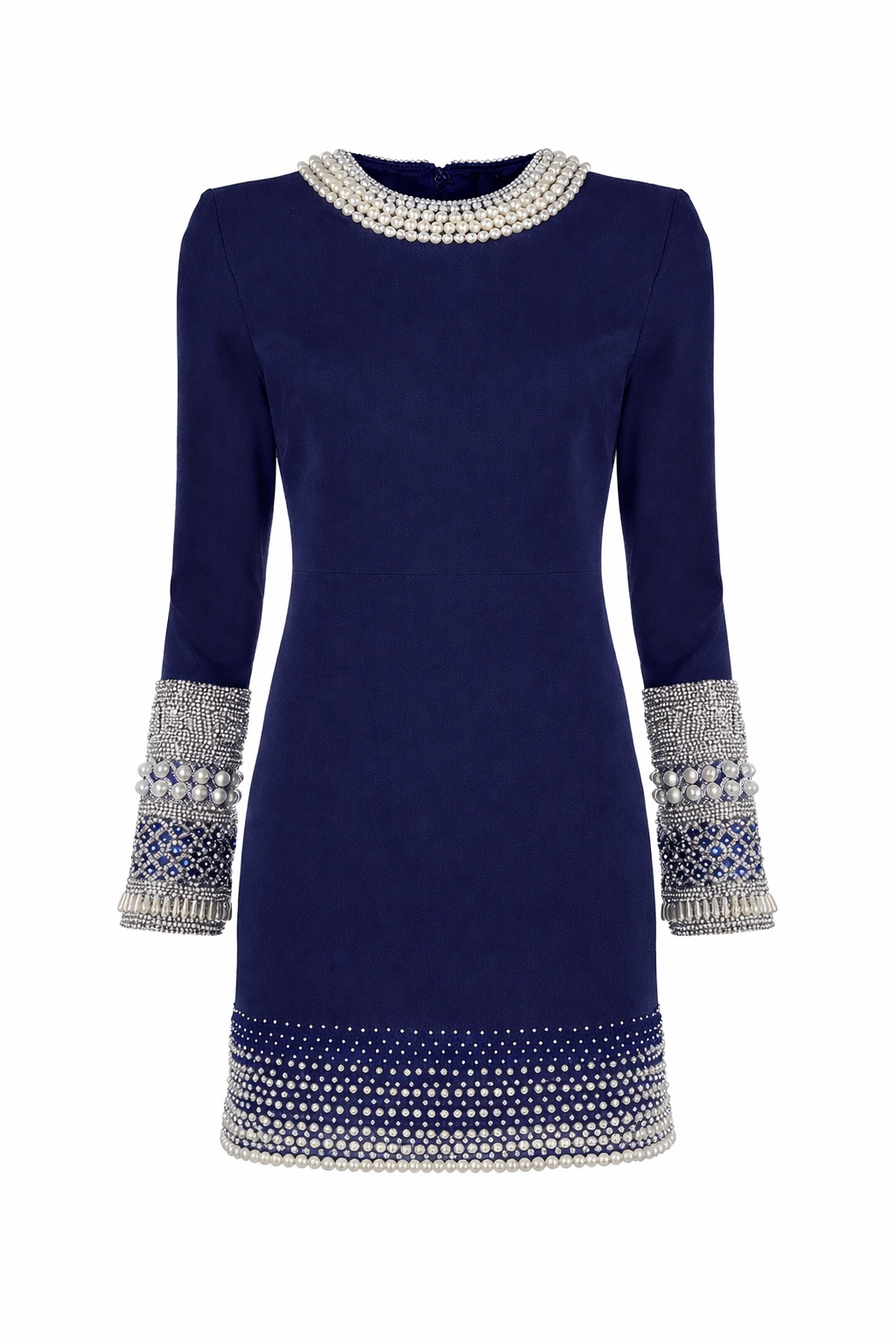 Midnight Pearl Embellished Shift Dress