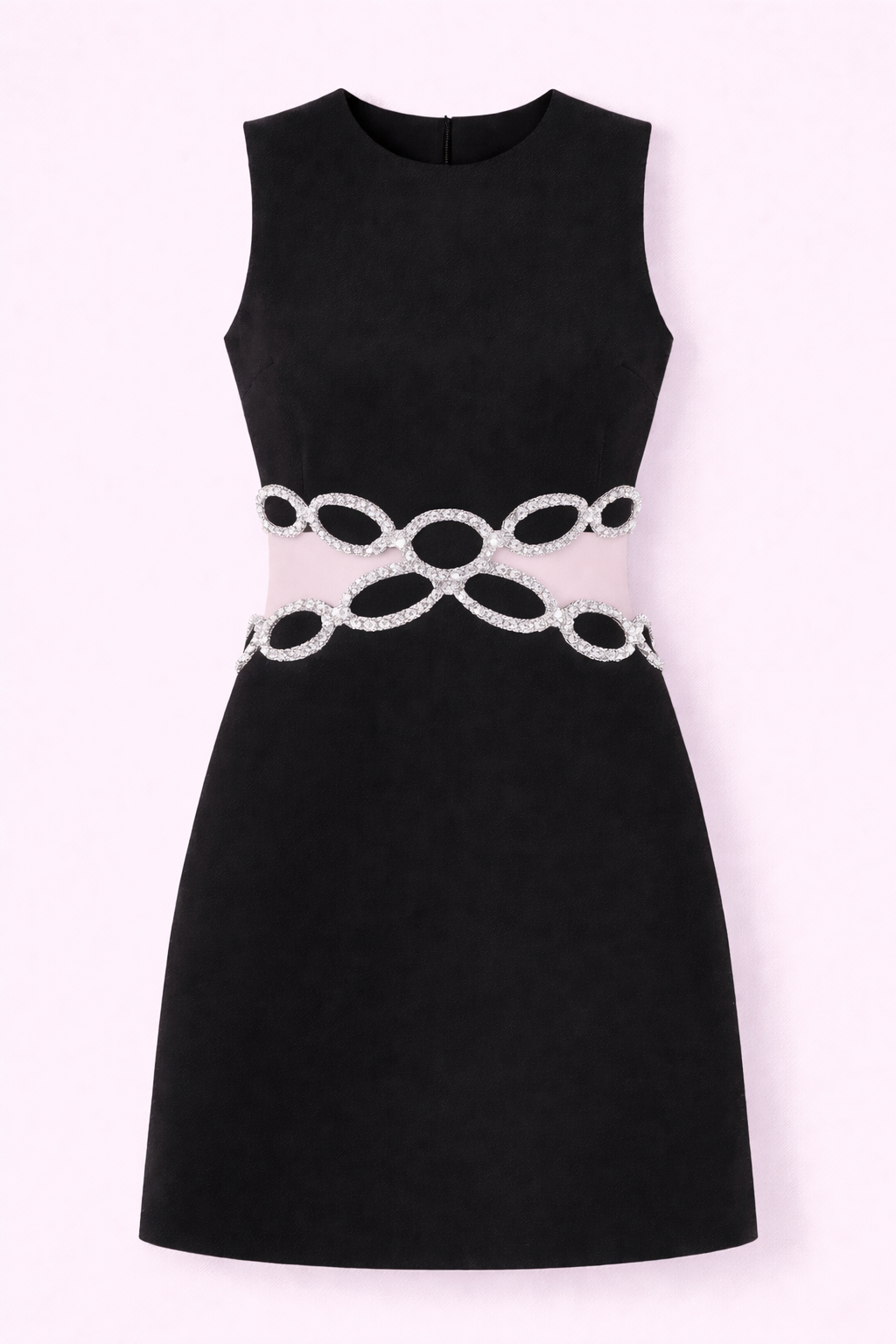 Black Cut-Out Sleeveless Dress with Stonework - NZD31