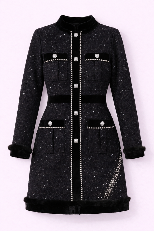 Midnight Luxe Tweed Dress - NZD67
