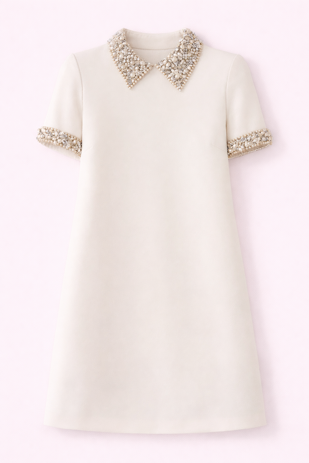 Black Embellished Collar Mini Dress - NZD77