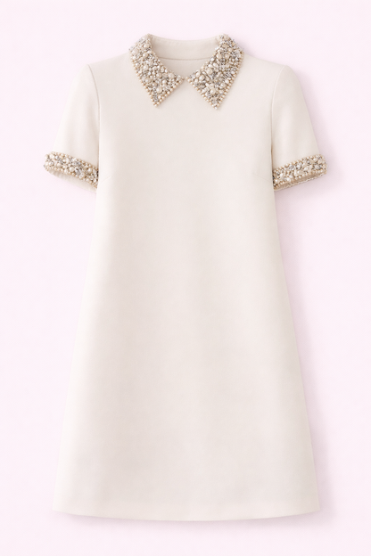 Embellished Collar Mini Dress - NZD57