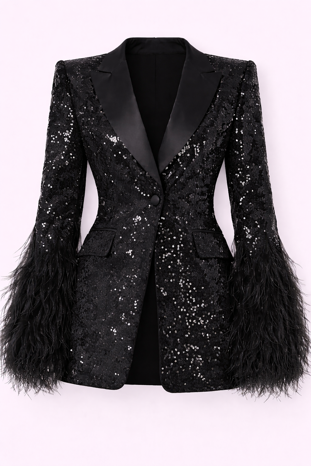 Coat Dress with Shimmer and feathers