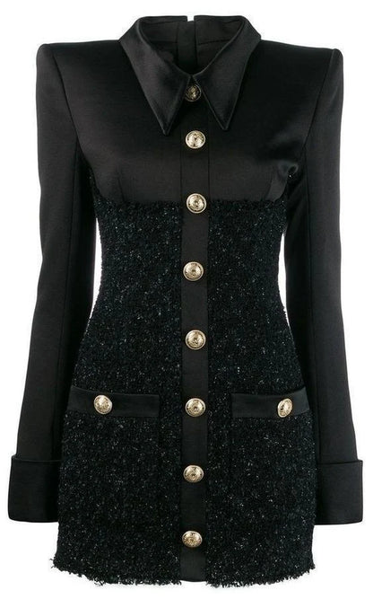 Noir Luxe Contrast Shirt Dress - NZD50