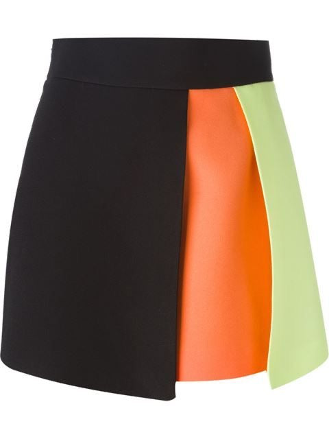 Colorblock Panelled Mini Skirts