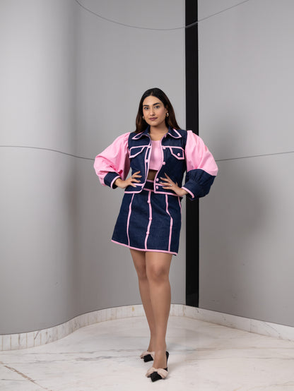 Ankita Raghav Arora in Contrast Denim Co-Ord Set